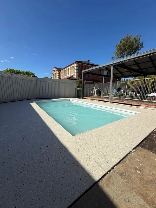 Geostone Exposed Aggregate Pool Surround in Voyager Point, NSW
