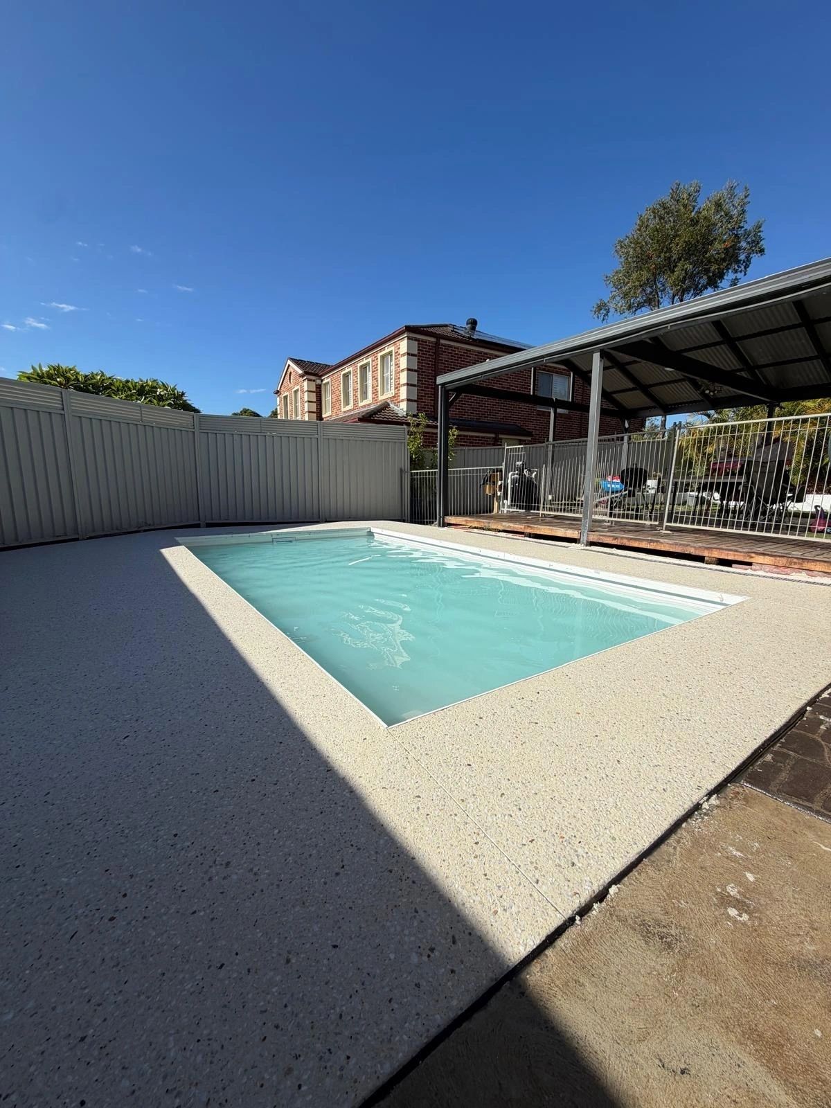 Geostone Exposed Aggregate Pool Surround — Voyager Point, NSW